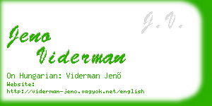 jeno viderman business card